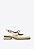 Scarpin Slingback Salto Bloco Baixo Verniz Fivelas Vicenza Off White - Imagem 1