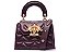 Bolsa Pequena Tote Couro Brilho Abelha Schutz Roxo - Imagem 1