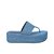 Sandália Flat Plataforma Logo Jeans Luiza Barcelos Azul - Imagem 1