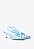 Sandália Mule Slingback Salto Fino Perfuros Alça Vicenza Azul - Imagem 5
