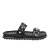 Papete Feminina Tiras Spikes Couro Luiza Barcelos Preto - Imagem 1