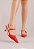 Scarpin Slingback Taís Salto Baixo Verniz Aplicação Vicenza Vermelho - Imagem 6