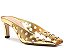 Mule Celina Salto Médio Perfuros Metalcolor Vicenza Dourado - Imagem 1