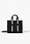Bolsa Feminina Média Tote Multimaterial Logo Schutz Preto - Imagem 1