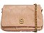 Bolsa Feminina Média Couro Alça Corrente Logomania Schutz Rosa - Imagem 1
