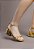 Sandália Patmos Salto Bloco Bico Quadrado Tiras Metalcolor Fivela Vicenza Dourado - Imagem 7