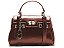 Bolsa Feminina Pequena Total Couro Tachas Chaveiro Schutz Marrom - Imagem 1