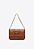 Bolsa Pequena Couro Alça Fina Corrente Logomania Vicenza Marrom - Imagem 1