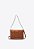 Bolsa Pequena Couro Alça Fina Corrente Logomania Vicenza Marrom - Imagem 3