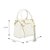 Bolsa Feminina Pequena Couro Duplo Bolso Alça Pingente Luiza Barcelos Off White - Imagem 7
