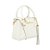 Bolsa Feminina Pequena Couro Duplo Bolso Alça Pingente Luiza Barcelos Off White - Imagem 2
