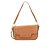Bolsa Feminina Média Couro Alça Corrente Logo Luiza Barcelos Camel - Imagem 1