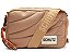 Bolsa Feminina Pequena Multimaterial Cadarço Alça Tecido Schutz Nude - Imagem 1