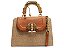 Bolsa Feminina Média Couro Tressê Alça Fina Abelha Schutz Camel - Imagem 1
