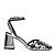 Scarpin Frida Salto Bloco Geometric Cuts Fivela Metalizado Paula Torres Prata - Imagem 1