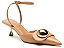 Scarpin Slingback Salto Taça Fivela Aplicação Vicenza Camel - Imagem 1