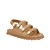 Papete Feminina Couro Tiras Velcro Ilhós Luiza Barcelos Camel - Imagem 2