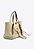 Bolsa Feminina Tote Grande Thais Couro Enfeite Vicenza Bege - Imagem 2