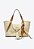 Bolsa Feminina Tote Grande Thais Couro Enfeite Vicenza Bege - Imagem 1