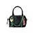 Bolsa Feminina Pequena Couro Verniz Chaveiro Cadarço Luiza Barcelos Preto - Imagem 1