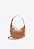 Bolsa Feminina Pequena Couro Fivela Shoulder Alça Fina Zíper Vicenza Camel - Imagem 3