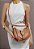 Bolsa Feminina Pequena Couro Fivela Shoulder Alça Fina Zíper Vicenza Camel - Imagem 6