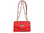 Bolsa Feminina Média Couro Metalassê Alça Corrente Schutz Vermelho - Imagem 1