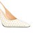 Scarpin Slingback Salto Taça Couro Mix Rebites Luiza Barcelos Off White - Imagem 4