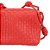 Bolsa Feminina Pequena Couro Trançado Alça Logo Luiza Barcelos Vermelho - Imagem 5