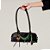 Bolsa Feminina Pequena Couro Verniz Alça Cadarço Estrela Luiza Barcelos Preto - Imagem 6