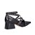 Scarpin Salto Bloco Tiras Couro Luiza Barcelos Preto - Imagem 3