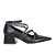 Scarpin Salto Bloco Tiras Couro Luiza Barcelos Preto - Imagem 1