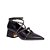 Scarpin Salto Bloco Tiras Couro Luiza Barcelos Preto - Imagem 2