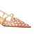 Scarpin Slingback Salto Baixo Tela Brilhos Fivela Luiza Barcelos Camel - Imagem 4