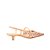 Scarpin Slingback Salto Baixo Tela Brilhos Fivela Luiza Barcelos Camel - Imagem 3