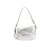 Bolsa Feminina Pequena Couro Alça Corrente Envelope Metalcolor Luiza Barcelos Prata - Imagem 1