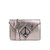 Bolsa Feminina Pequena Couro Metalcolor Logomania Luiza Barcelos Prata - Imagem 1