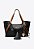 Bolsa Feminina Grande Tote Thais Couro Adereços Logo Vicenza Preto - Imagem 1