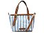 Bolsa Feminina Pequena Antônia Tote Multimaterial Vicenza Azul - Imagem 1
