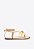 Rasteira Feminina Celeste Flat Flor Strass Vicenza Bege - Imagem 1