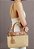 Bolsa Feminina Pequena Lien Dupla Alça Palha Fivelas Vicenza Camel - Imagem 6