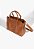 Bolsa Feminina Média Tote Couro Corrente Dupla Alça Schutz Camel - Imagem 2