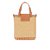 Bolsa Feminina Pequena Palha Spikes Multimaterial Luiza Barcelos Camel - Imagem 3