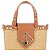 Bolsa Feminina Pequena Palha Spikes Multimaterial Luiza Barcelos Camel - Imagem 5