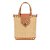 Bolsa Feminina Pequena Palha Spikes Multimaterial Luiza Barcelos Camel - Imagem 1