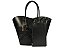 Bolsa Feminina Grande Shopper Geometric Cuts Multimaterial Schutz Preto - Imagem 1