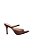 Mule Salto Alto Bico Fino Peep Toe Tira Luiza Barcelos Coffee - Imagem 1