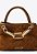 Bolsa Feminina Pequena Mika Camurça Corrente Tressê Vicenza Camel - Imagem 5