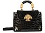 Bolsa Tote Média Abelha Couro Croco Schutz Preta - Imagem 1