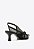 Scarpin Slingback Tela Laço Bico Quadrado Vicenza Preto - Imagem 2